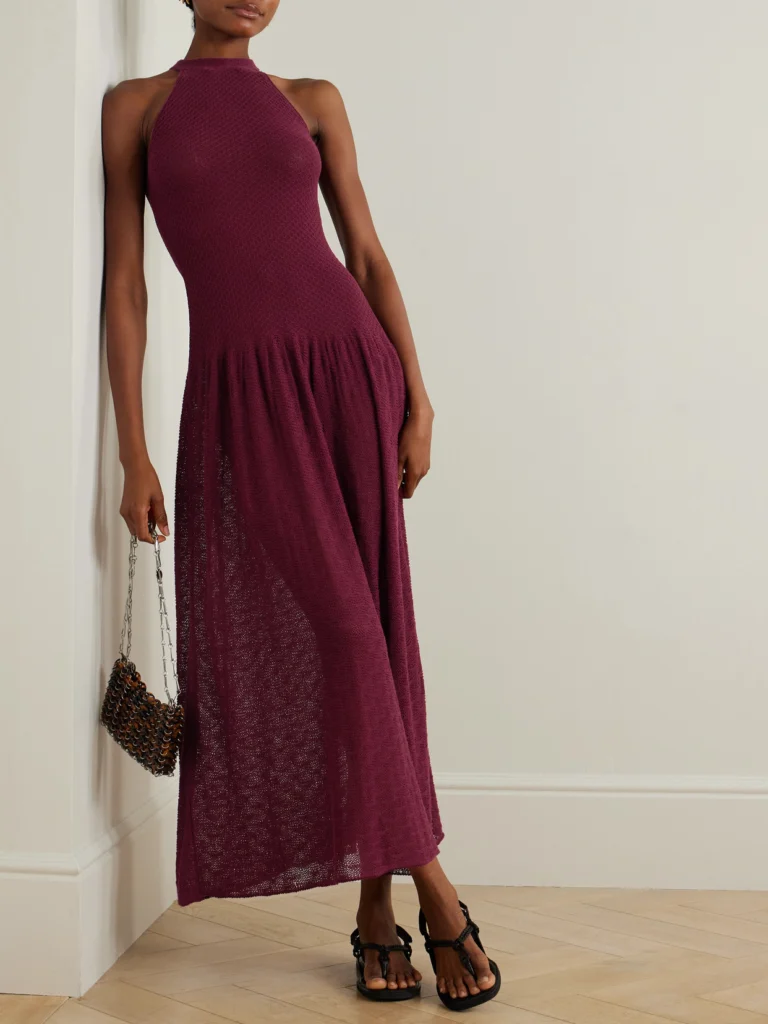 Escvdo Cayo Open-knit Cotton Maxi Dress