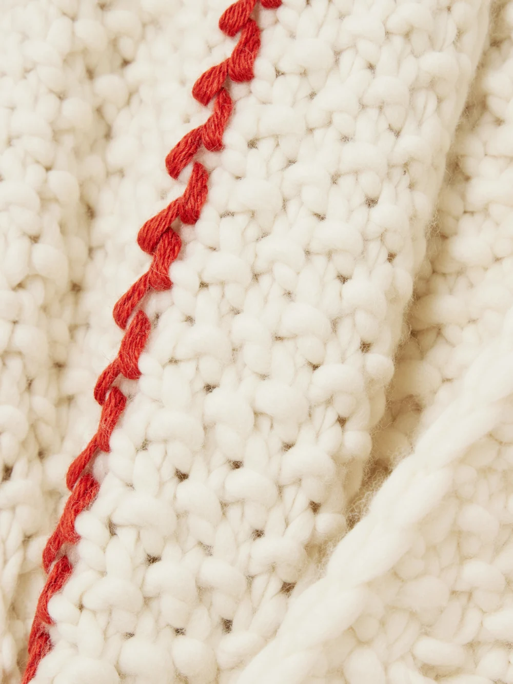 Close-up detail of the Escvdo Cocoon Merino Wool Cardigan