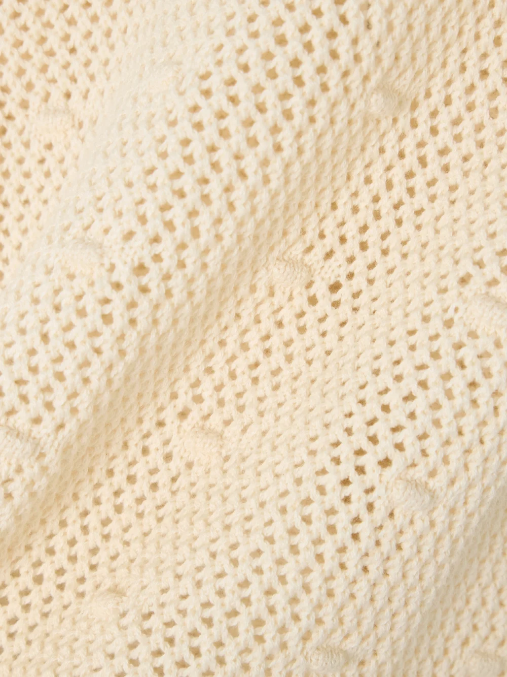 Close-up detail of the Escvdo Litoral Open-knit Cotton Top