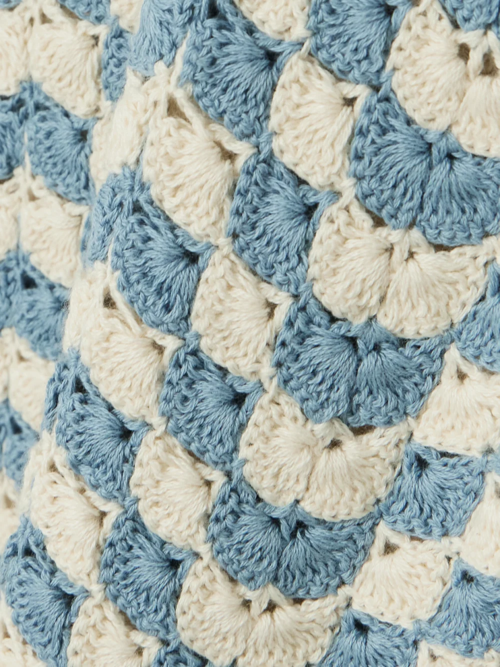 Close-up detail of the Escvdo Marea Crocheted Cotton Mini Dress