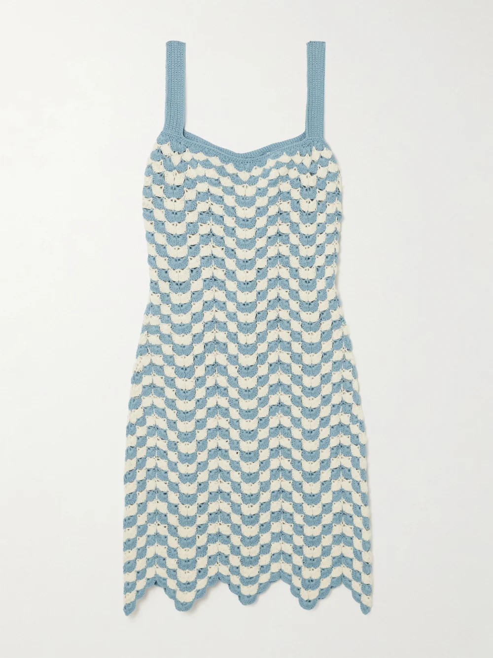Escvdo Marea Crocheted Cotton Mini Dress in blue