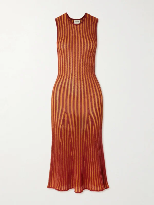 Escvdo Marina Ribbed-knit Midi Dress