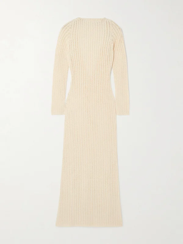 Escvdo Misha Open-back Crocheted Cotton Maxi Dress