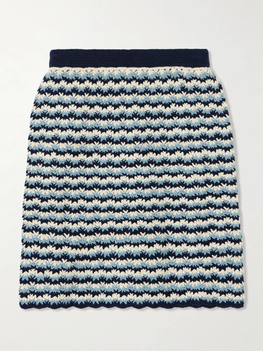 Escvdo Naplo Crocheted Cotton Mini Skirt in navy