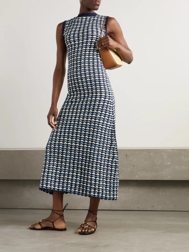 Escvdo Pacifico Crocheted Cotton Maxi Dress