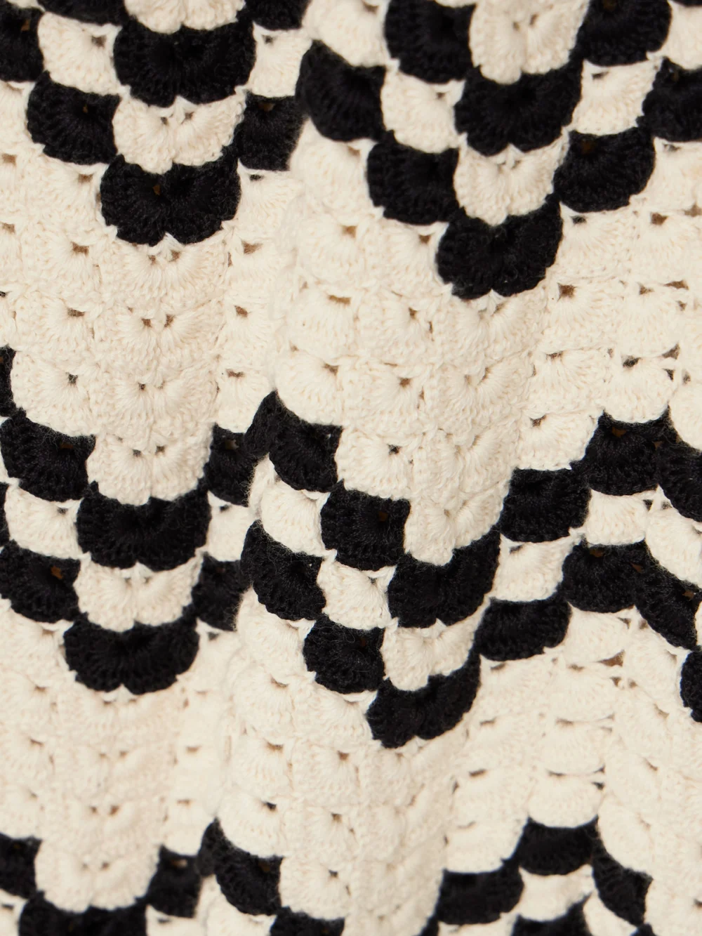 Close-up detail of the Escvdo Safi Scalloped Crocheted Cotton Midi Skirt