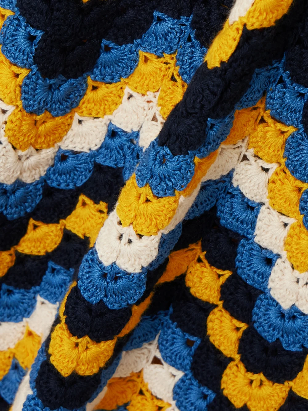 Close-up detail of the Escvdo Sumac Crocheted Cotton Maxi Dress