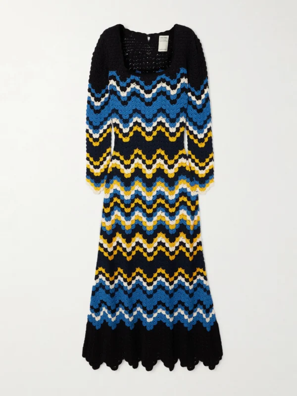 Escvdo Sumac Crocheted Cotton Maxi Dress