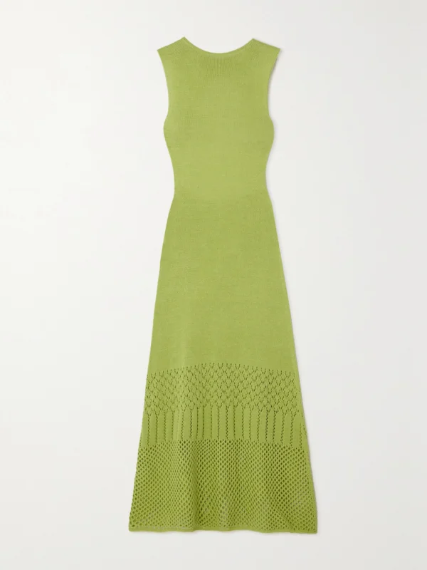 Escvdo Tondero Open-back Knitted Cotton Midi Dress
