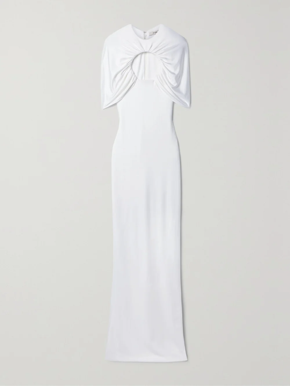 Et Ochs Cape-effect Cutout Ruched Stretch-jersey Gown in white