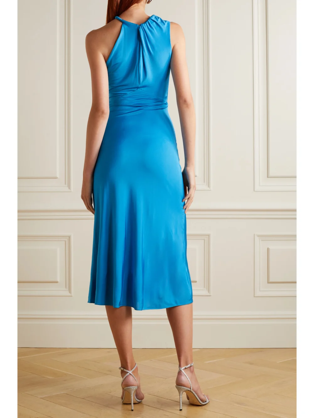 Back view of the Et Ochs Phebe One-shoulder Cutout Stretch-jersey Midi Dress