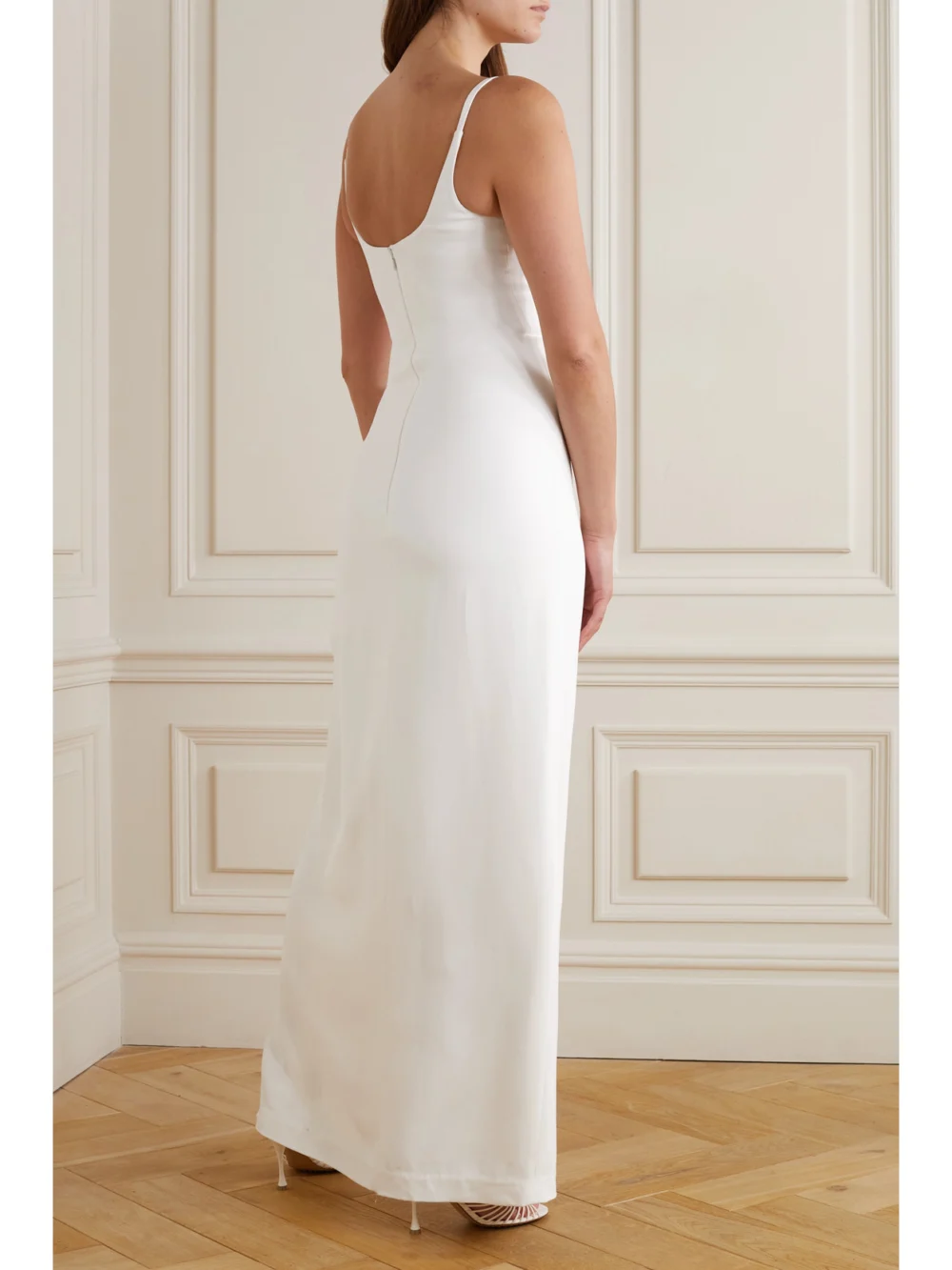 Back view of the Et Ochs Rowena Cutout Cady Gown