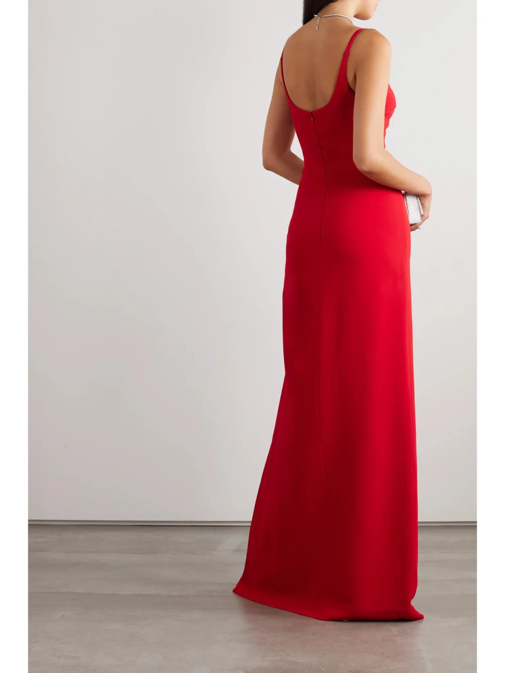 Back view of the Et Ochs Rowena Cutout Cady Gown