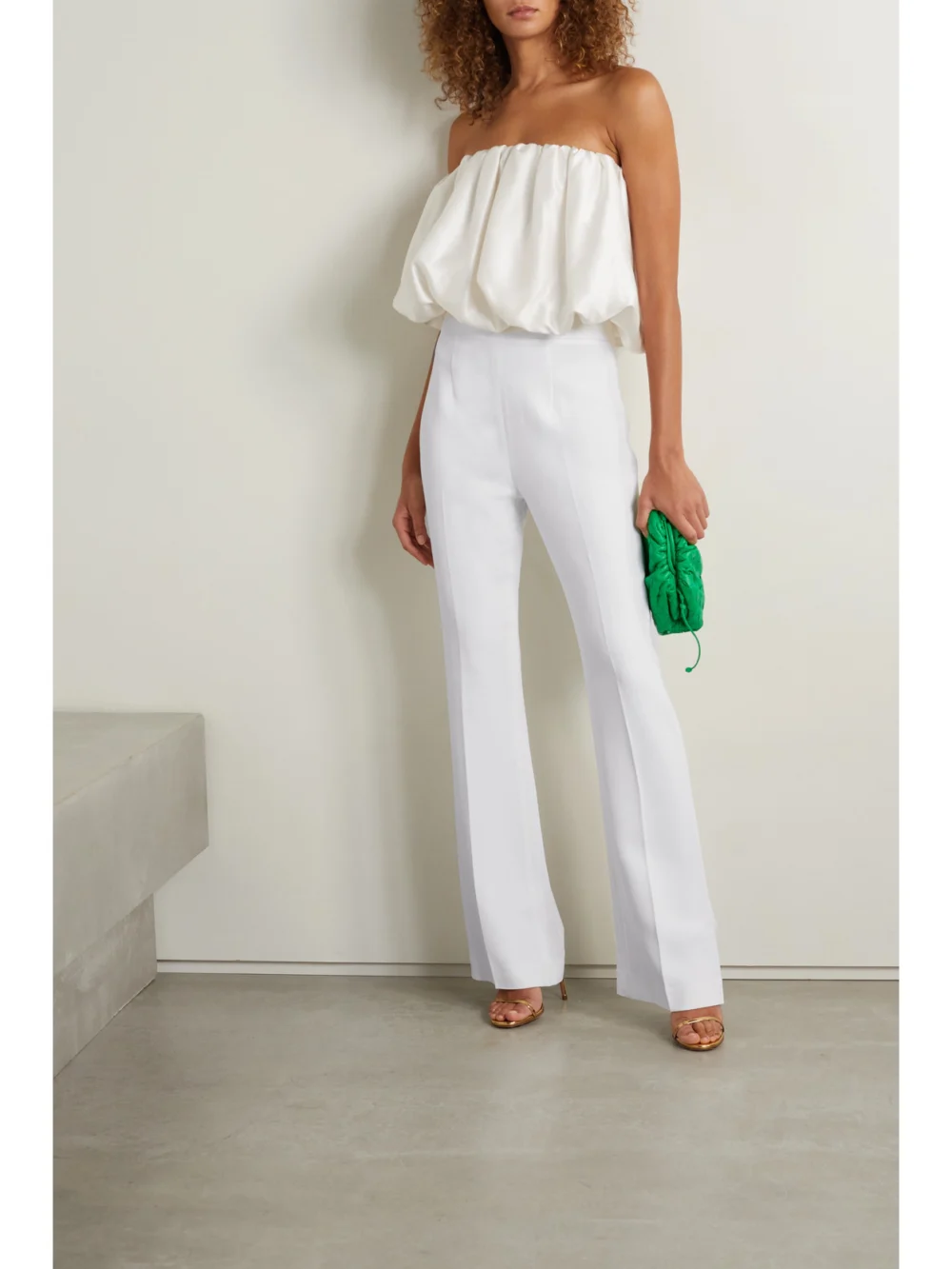 Et Ochs Stretch-cady Flared Pants, worn by a model