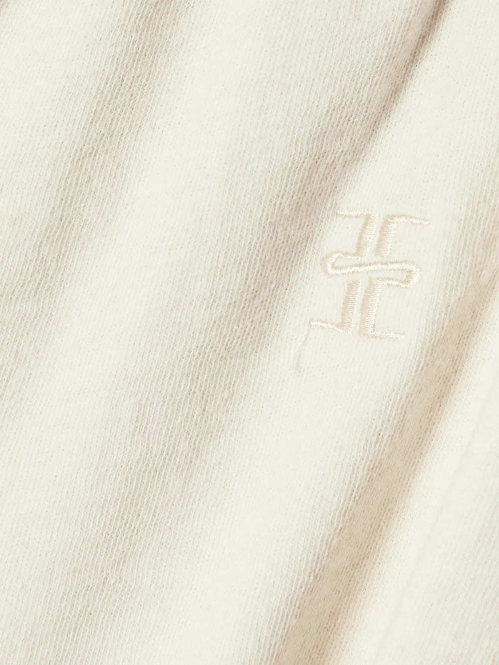 Close-up detail of the Éterne Wide-leg Cotton-jersey Sweatpants
