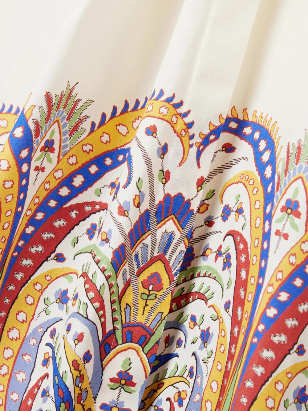 Close-up detail of the Etro Belted Paisley-print Cotton-poplin Midi Shirt Dress