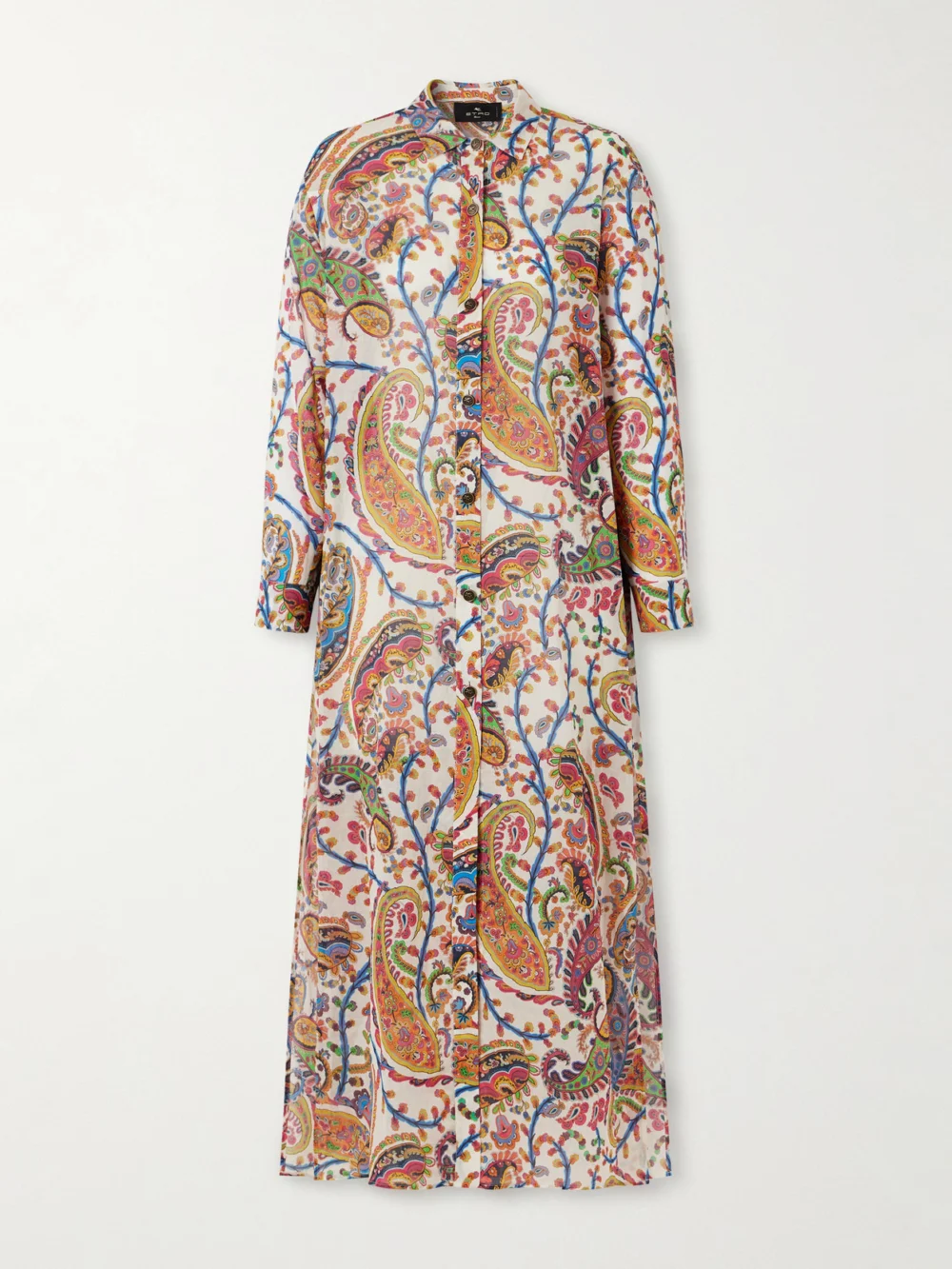 Etro Belted Paisley-print Cotton-voile Midi Shirt Dress in multi