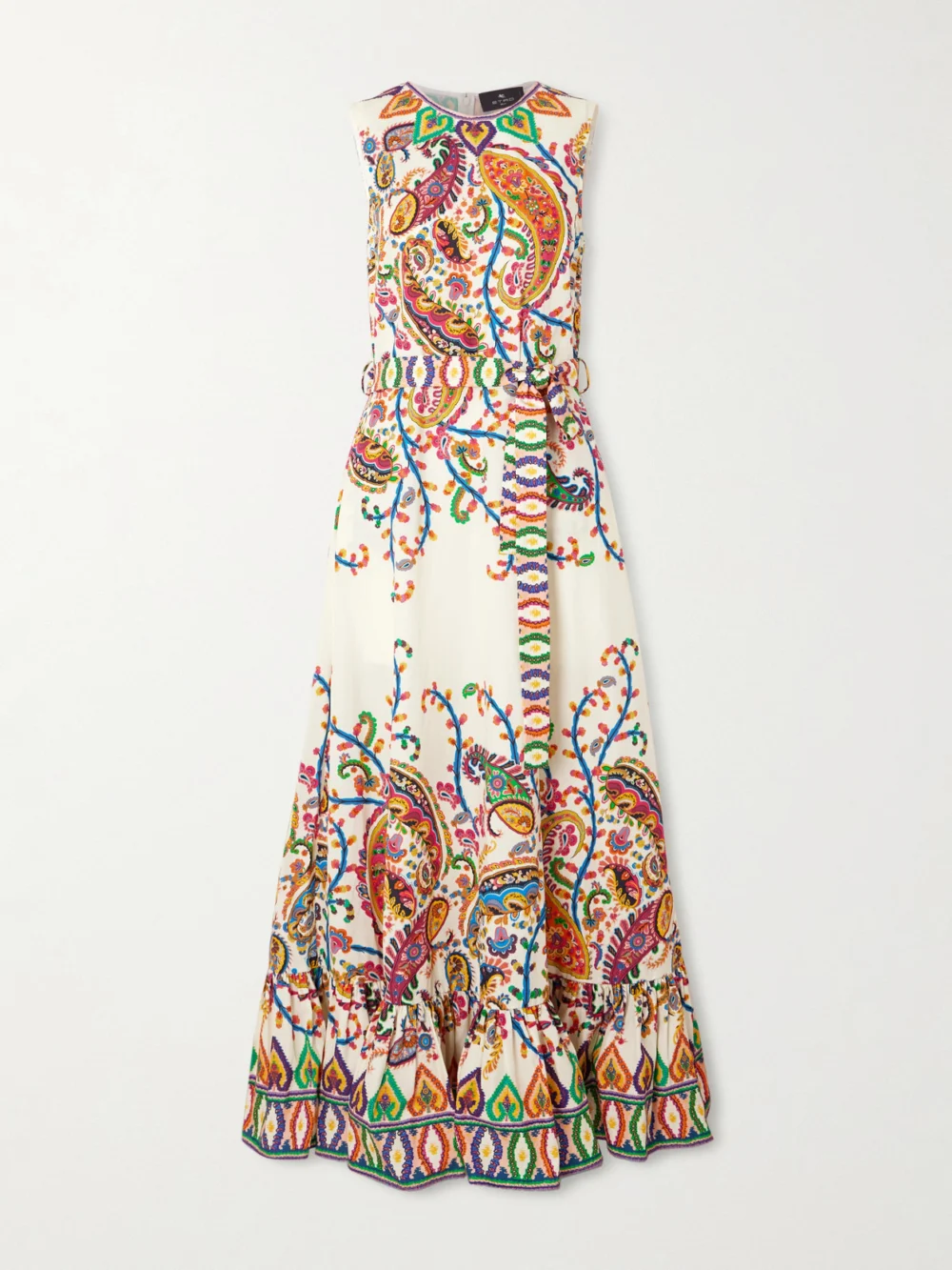 Etro Belted Printed Cotton Maxi Dress in multi