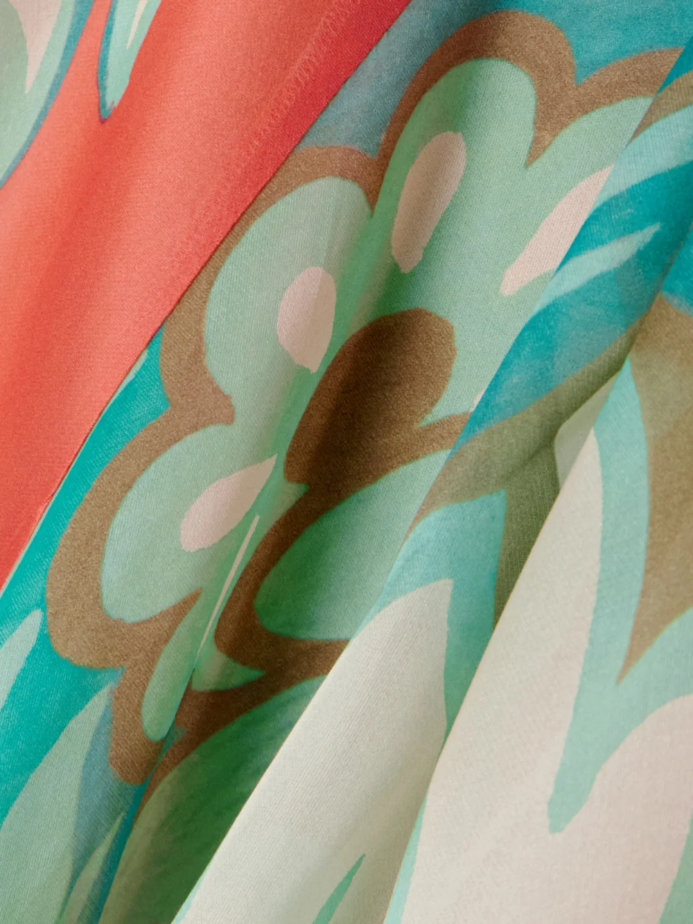 Close-up detail of the Etro Draped Floral-print Silk-chiffon Maxi Dress
