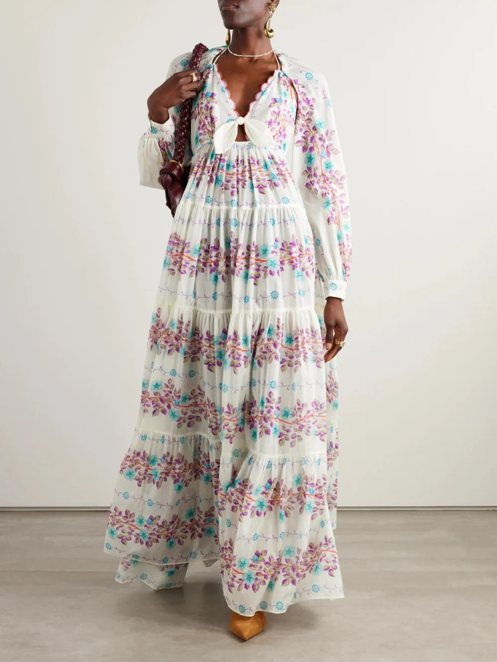 Etro Floral-print Cotton-gauze Maxi Dress, worn by a model