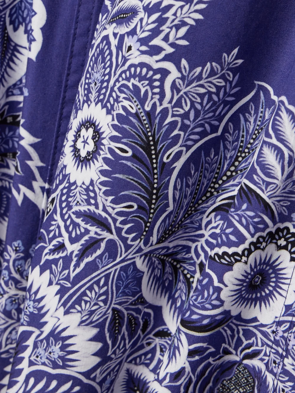 Close-up detail of the Etro Floral-print Cotton-poplin Midi Dress