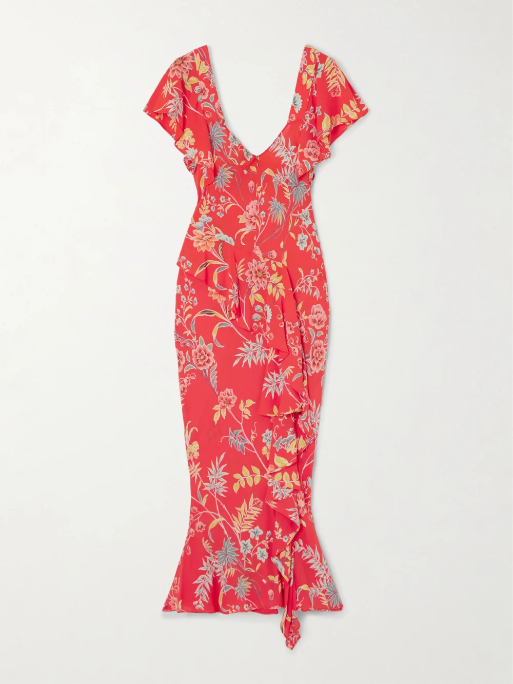 Etro Floral-print Crepe Midi Dress in red