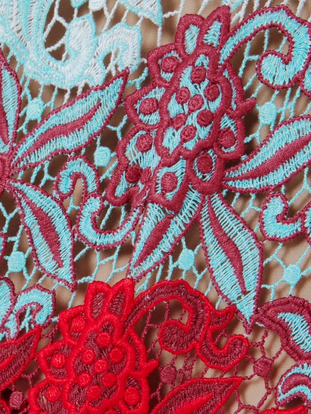 Close-up detail of the Etro Macramé Maxi Dress