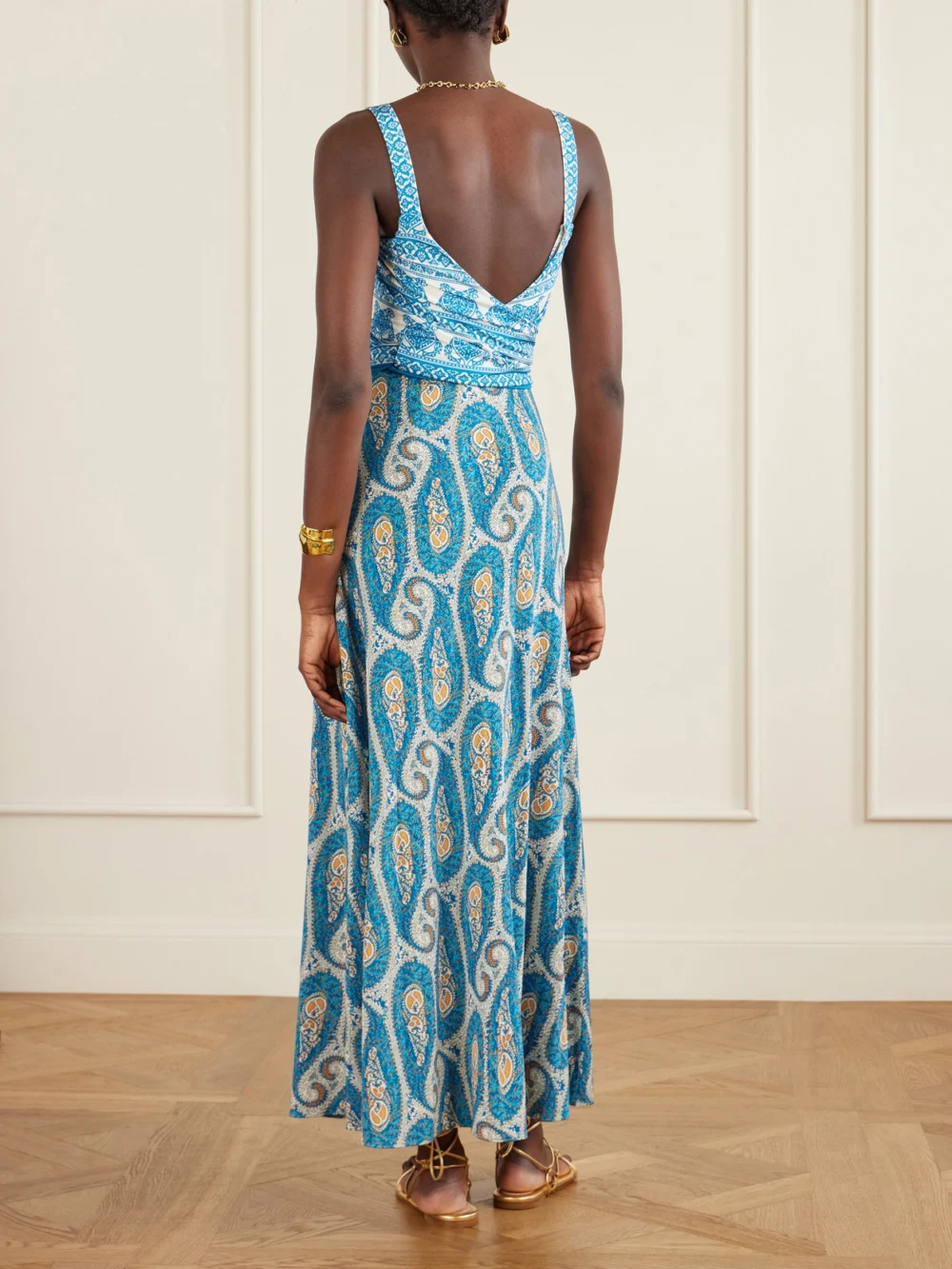Back view of the Etro Paisley-print Jersey Maxi Dress