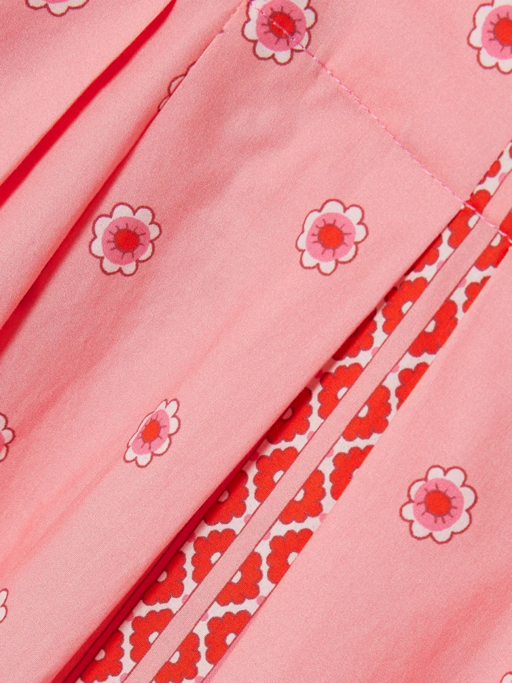 Close-up detail of the Etro Pleated Printed Cotton-blend Poplin Midi Shirt Dress