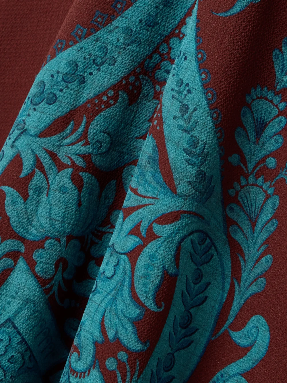 Close-up detail of the Etro Printed Crepe Midi Dress