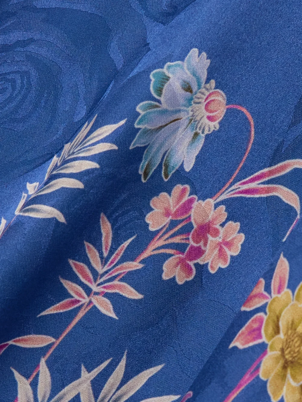 Close-up detail of the Etro Printed Satin Midi Dress