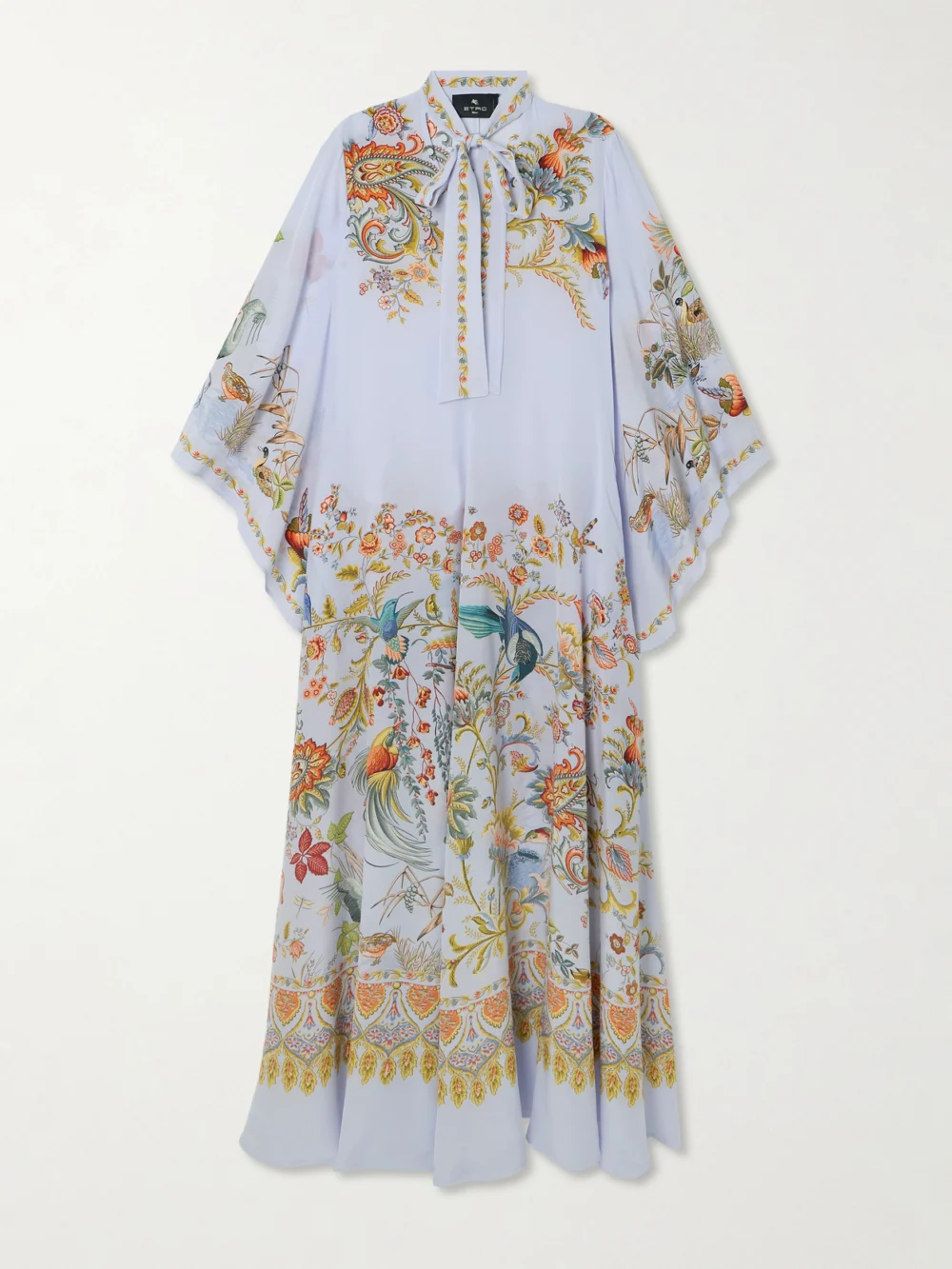 Etro Pussy-bow Printed Silk Maxi Dress in multi