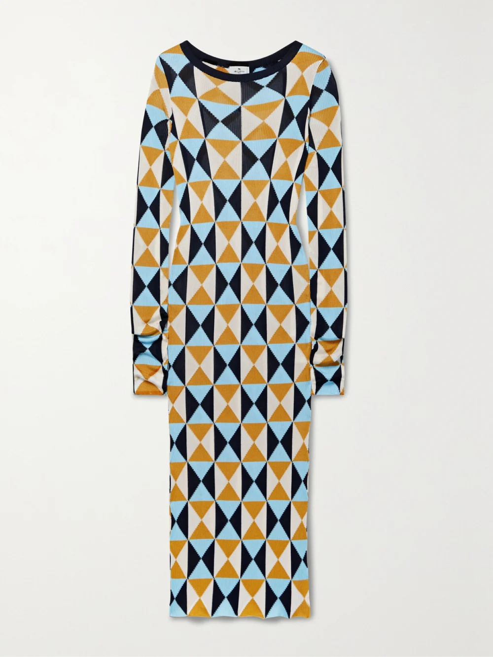 Etro Ribbed-knit Midi Dress in blue