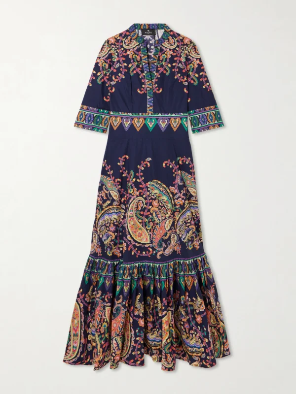 Etro Ruffled Tiered Paisley-print Cotton Maxi Dress