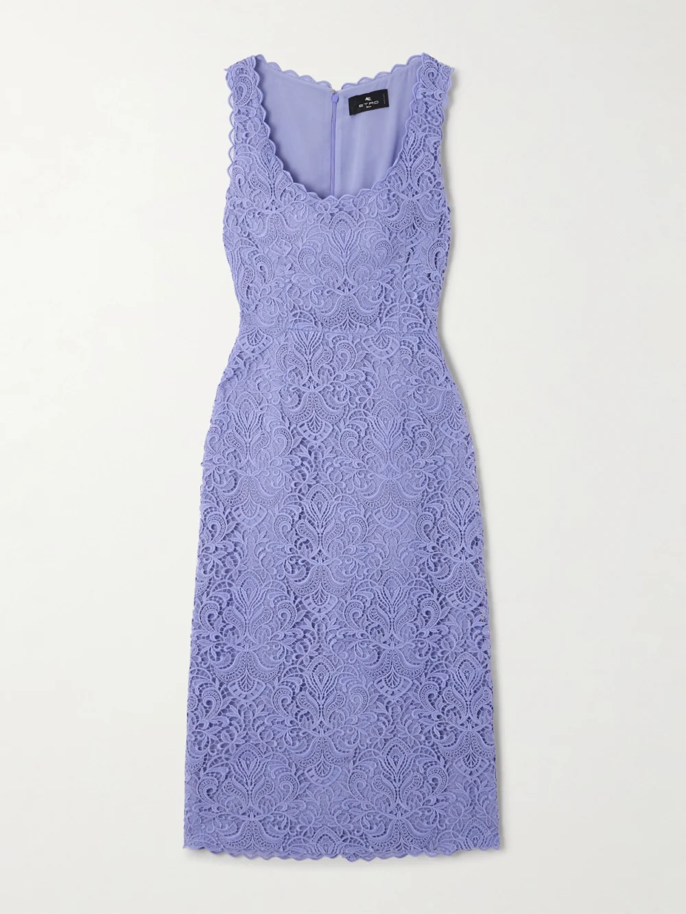 Etro Scalloped Guipure Lace Midi Dress in blue