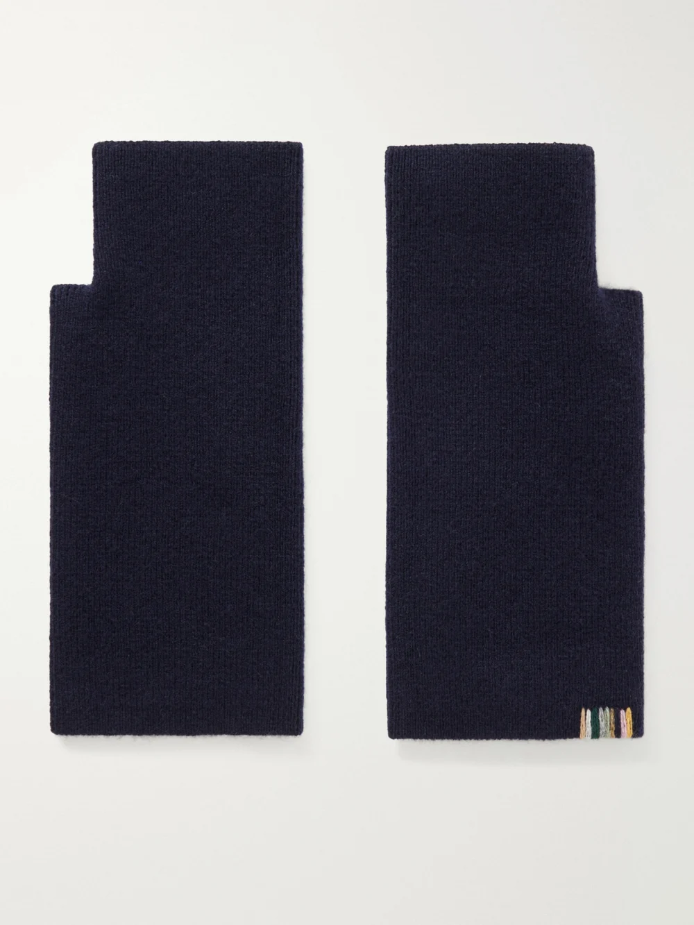 Extreme Cashmere Mouffle Knitted Cashmere-blend Fingerless Gloves in navy