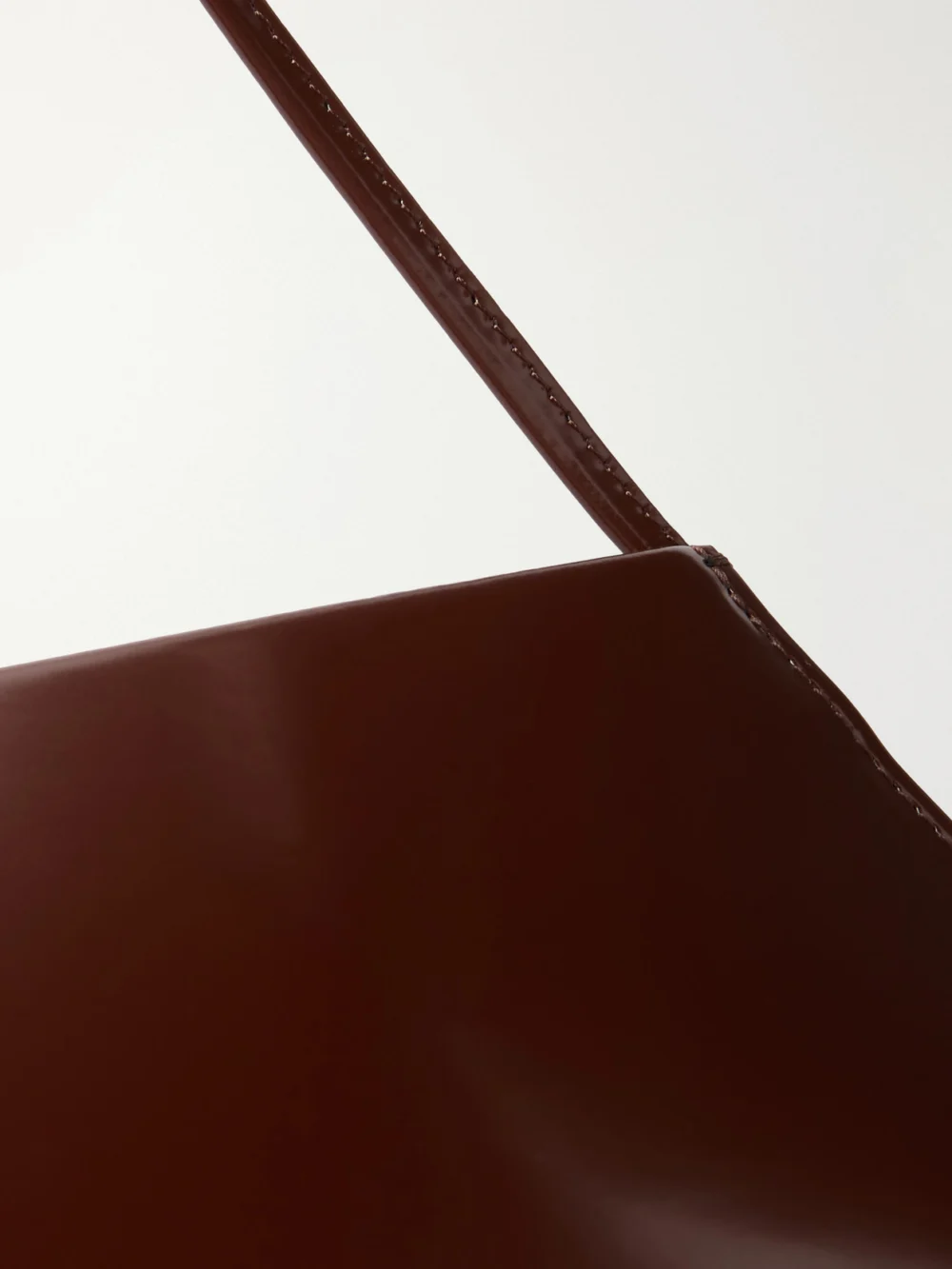 Close-up detail of the Fane Bra Leather Shoulder Bag