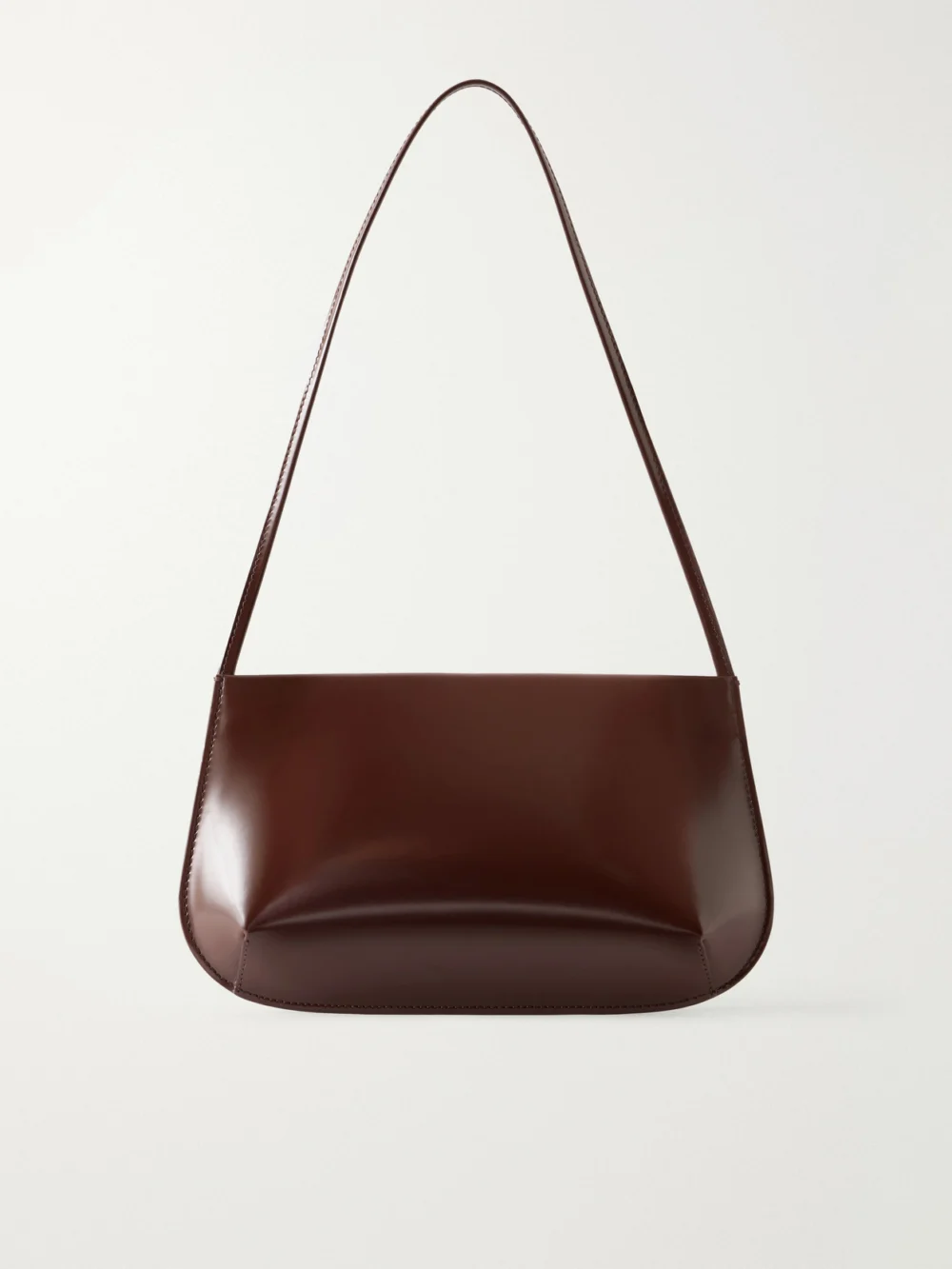 Fane Bra Leather Shoulder Bag in chocolate