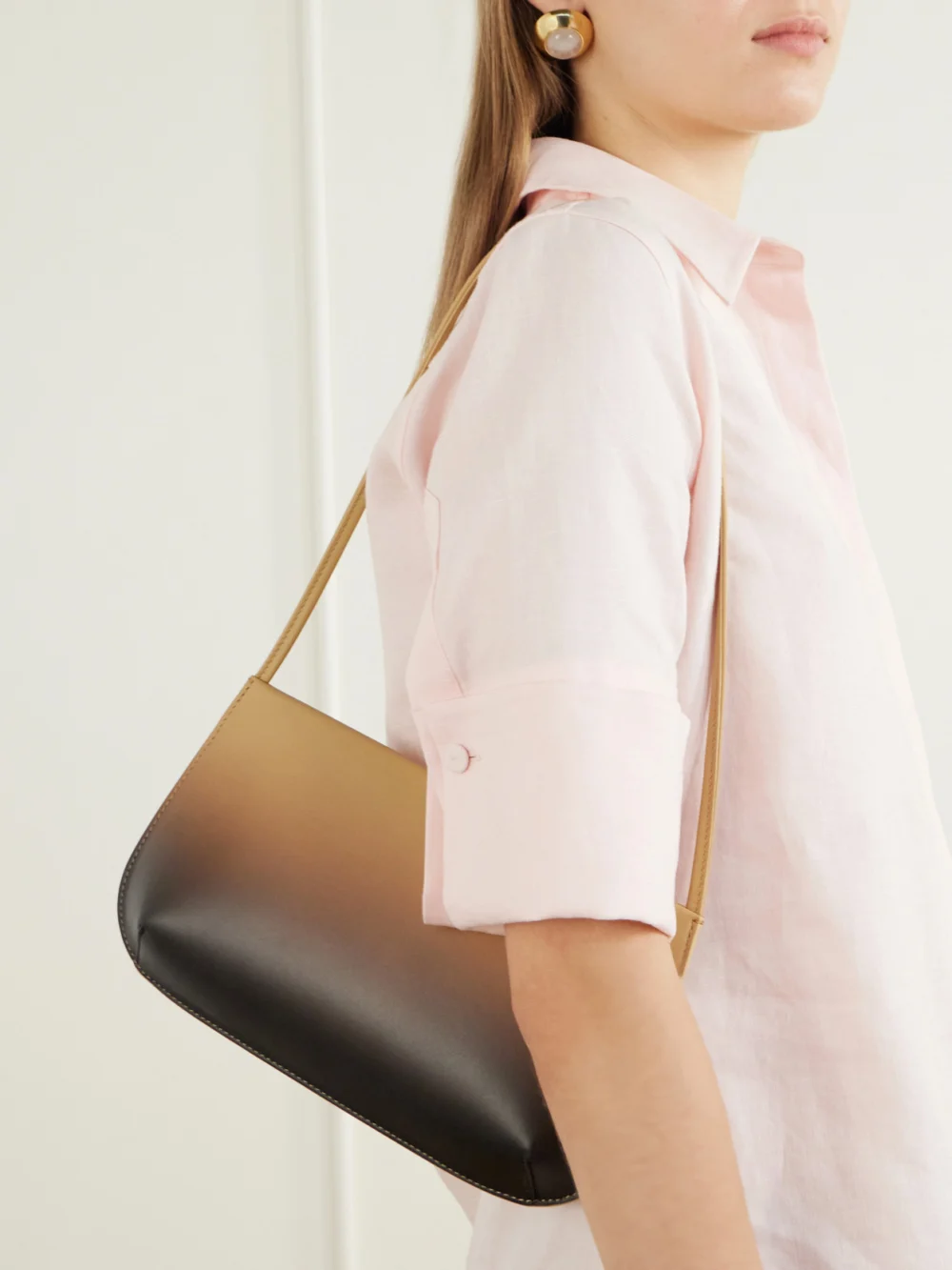 Fane Bra Leather Shoulder Bag, styled view