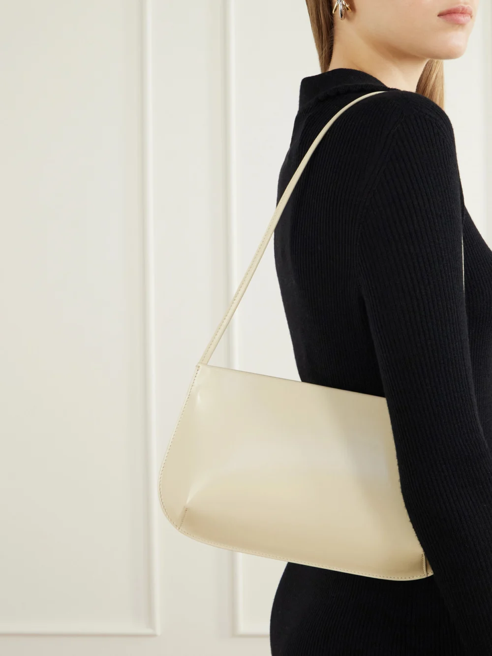 Fane Bra Leather Shoulder Bag, styled view