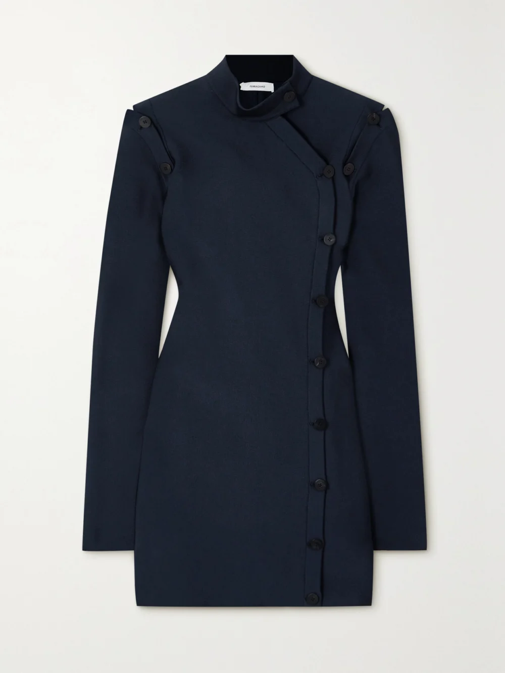 Ferragamo Convertible Ponte Mini Dress in navy