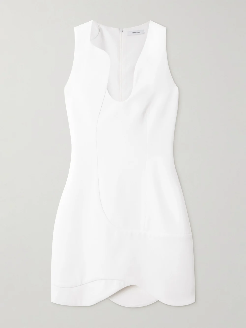 Ferragamo Crepe Mini Dress in white