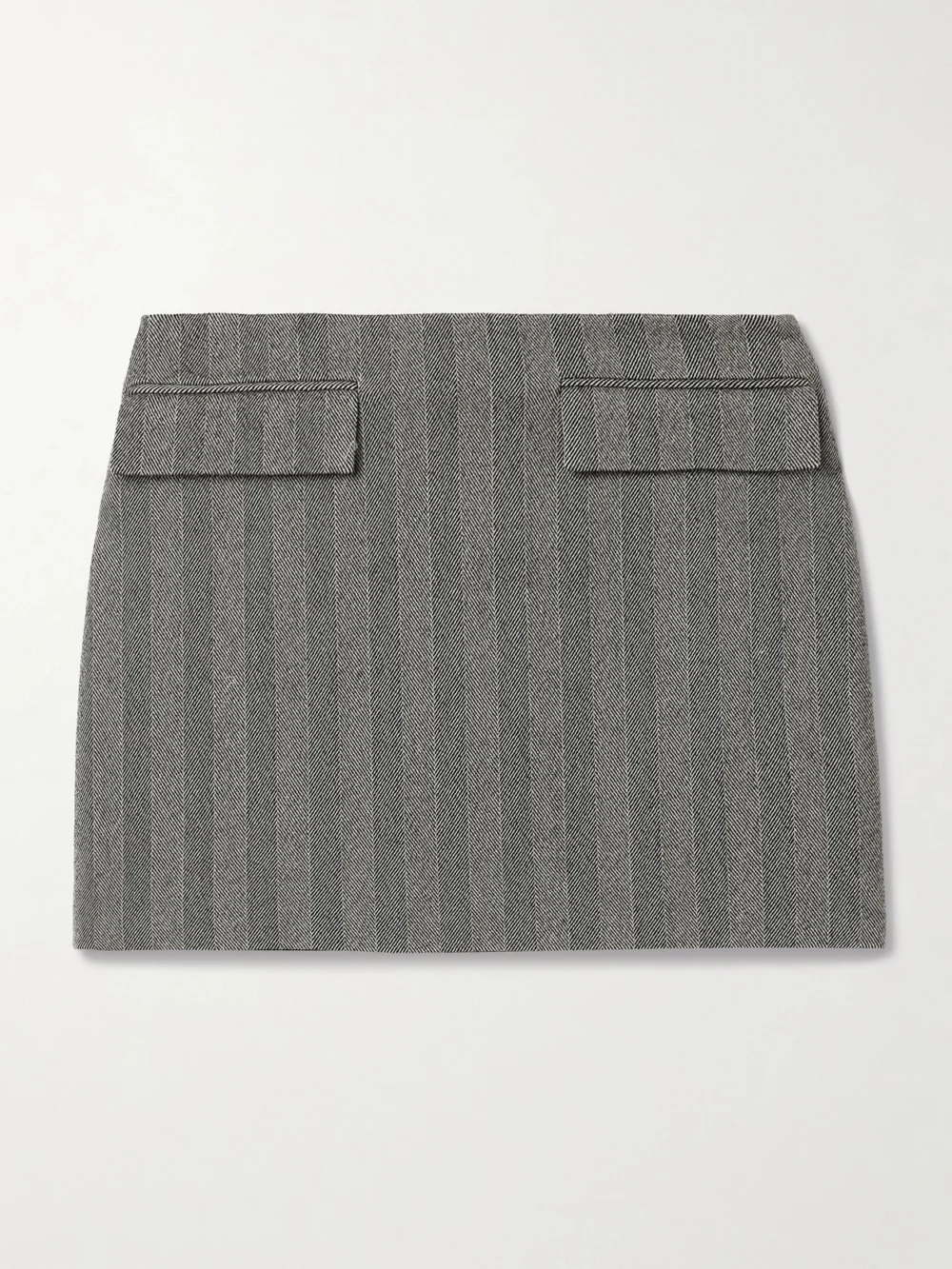 Ferragamo Herringbone Wool-blend Mini Skirt in gray