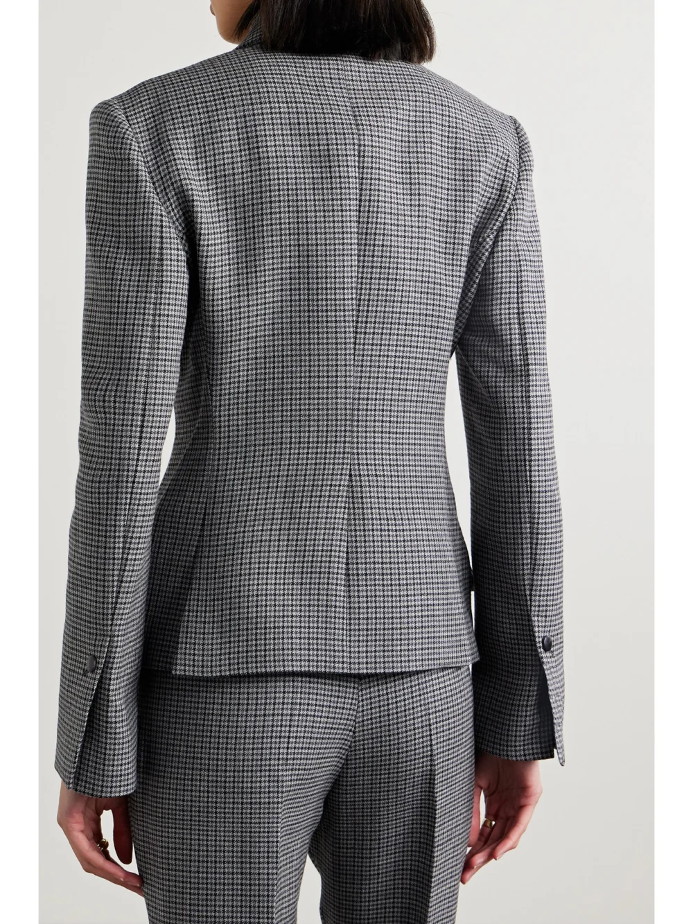 Back view of the Ferragamo Houndstooth Wool Blazer