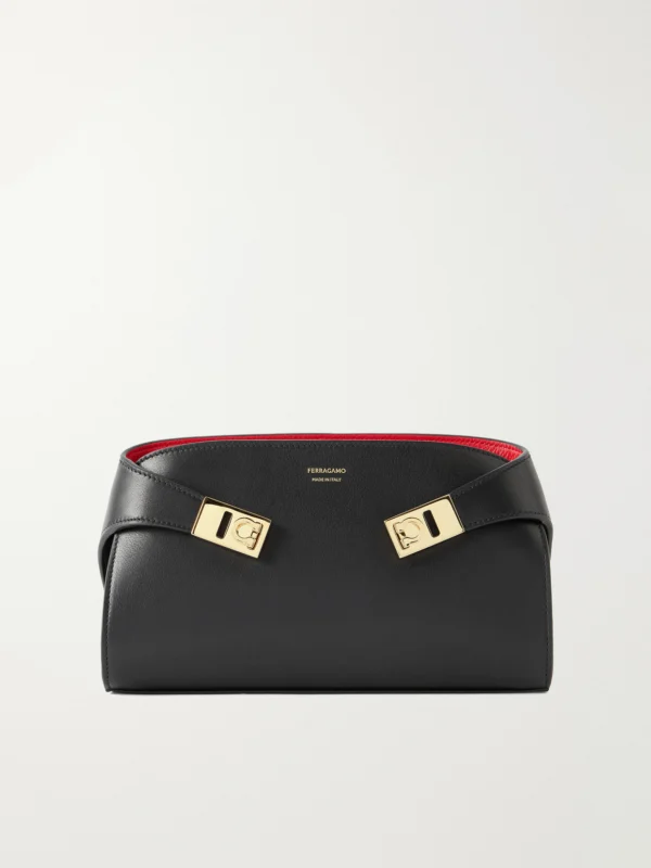 Ferragamo Hug Embellished Textured-leather Shoulder Bag