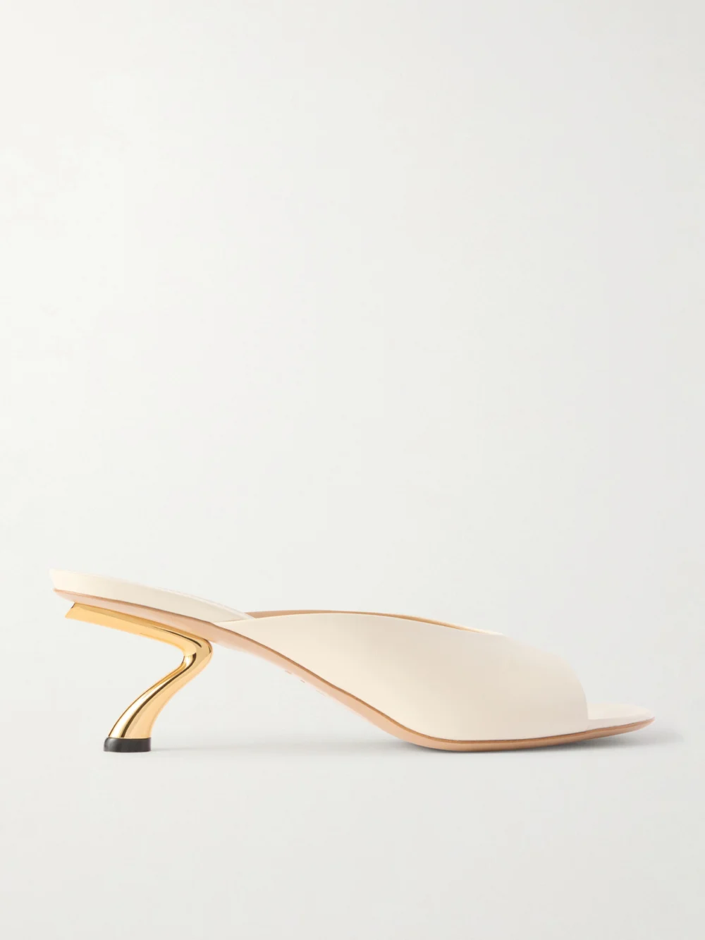 Ferragamo Igea Leather Mules in white