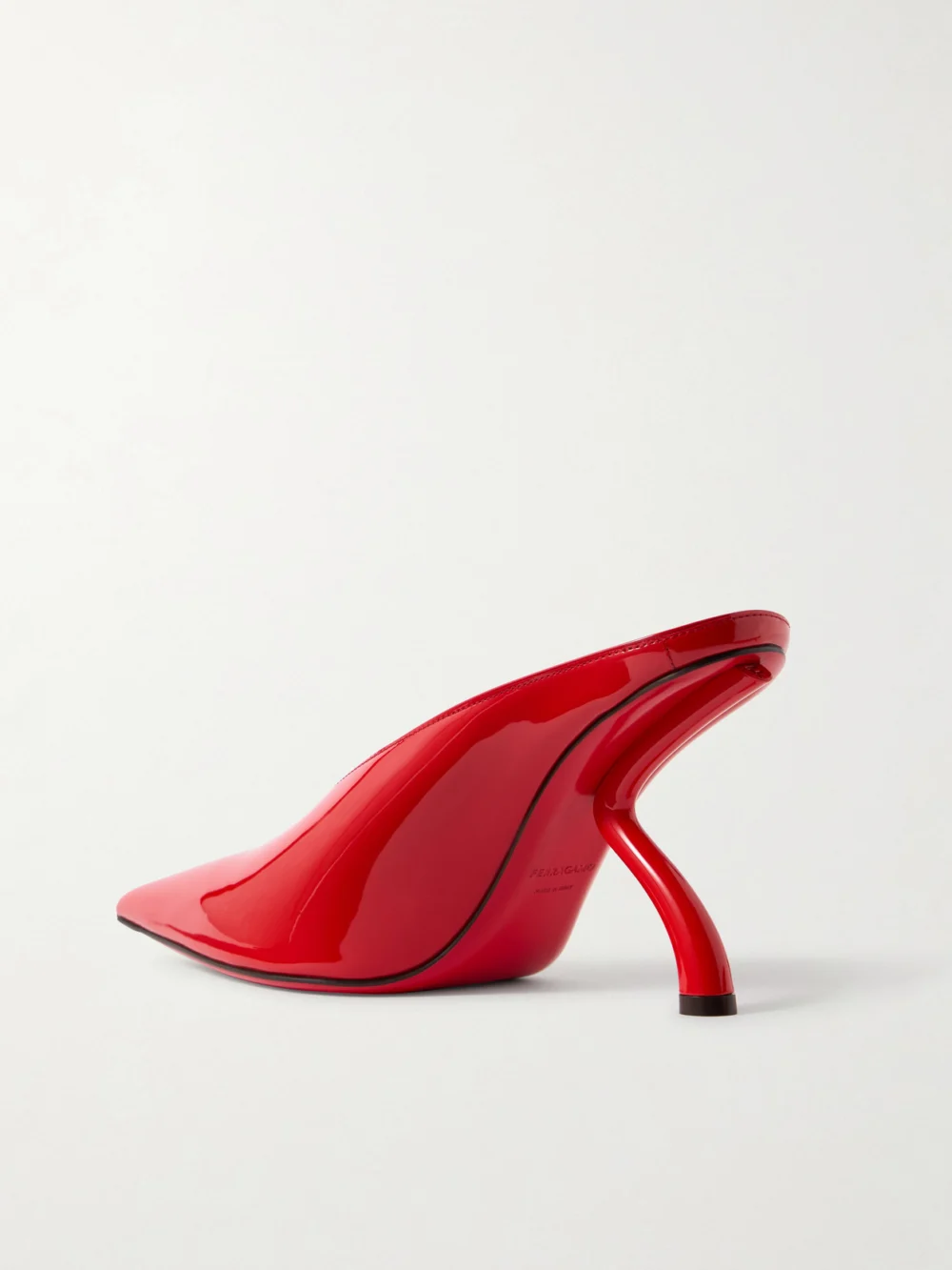 Back view of the Ferragamo Itaca Patent-leather Mules