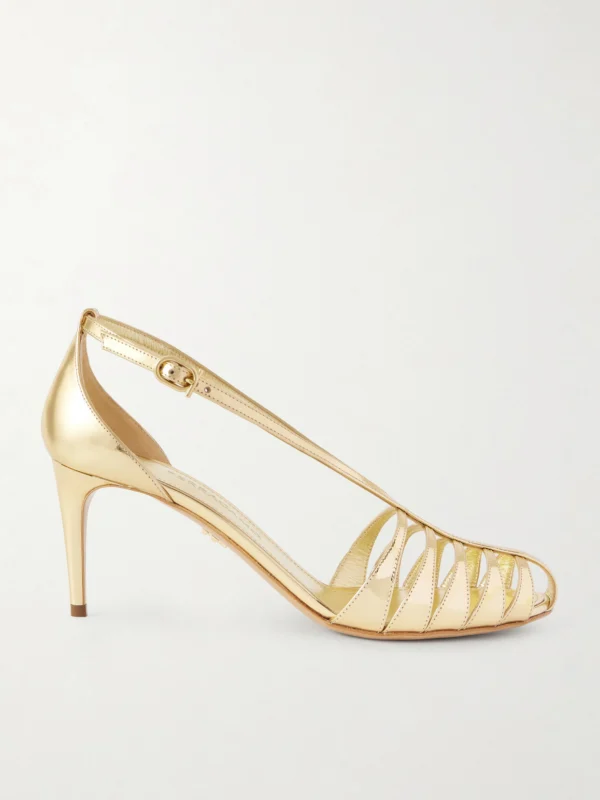 Ferragamo Lilie Metallic-leather Sandals