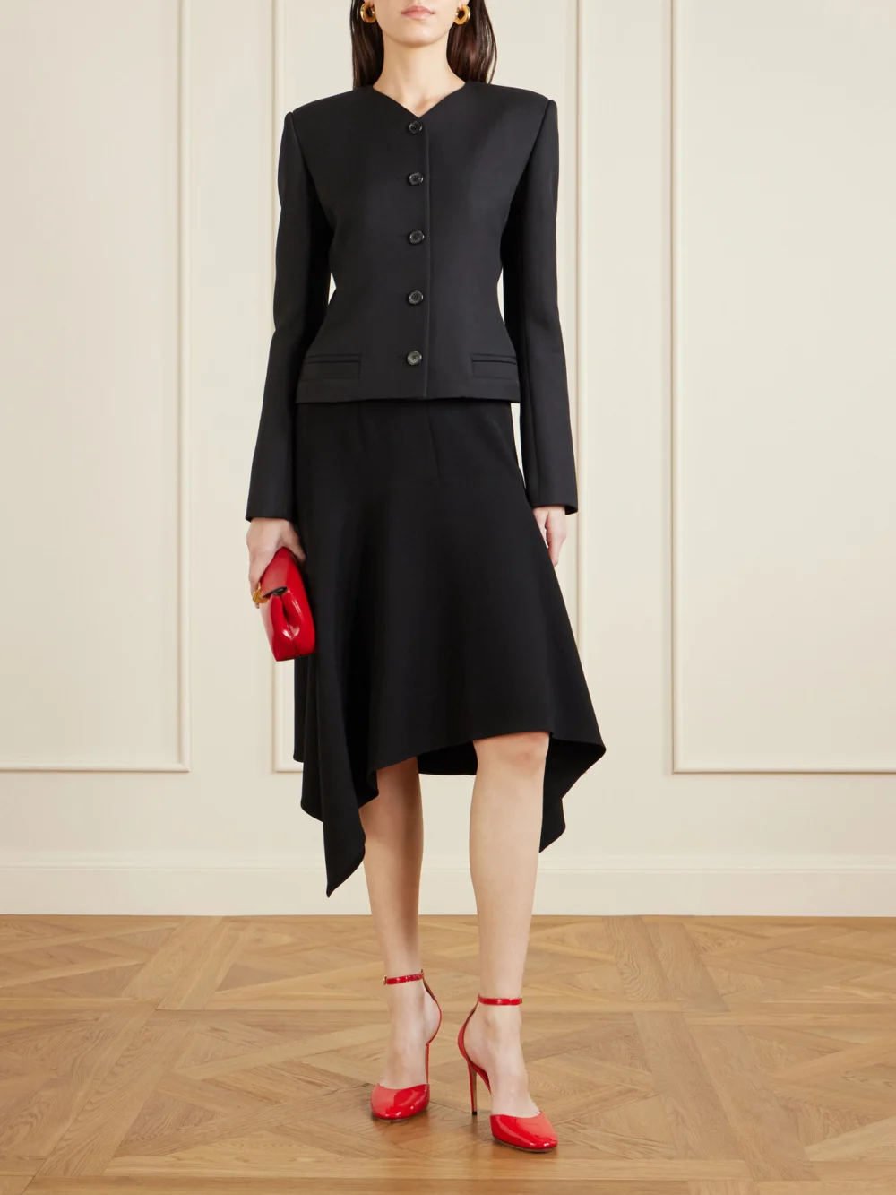 Ferragamo Maily Leather Pumps, styled view