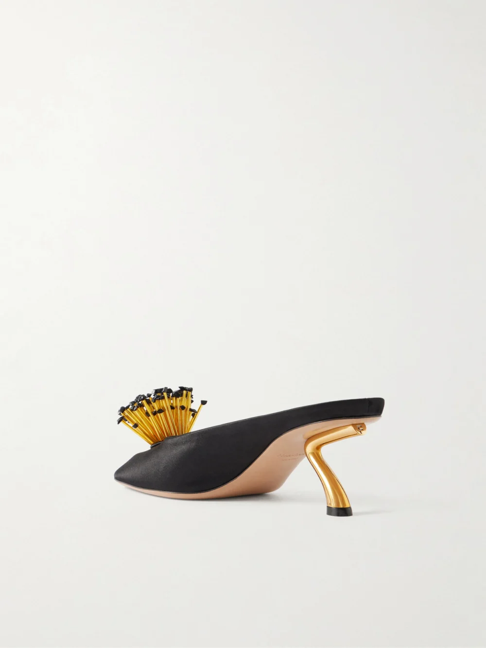 Back view of the Ferragamo Safi Crystal-embellished Satin Mules